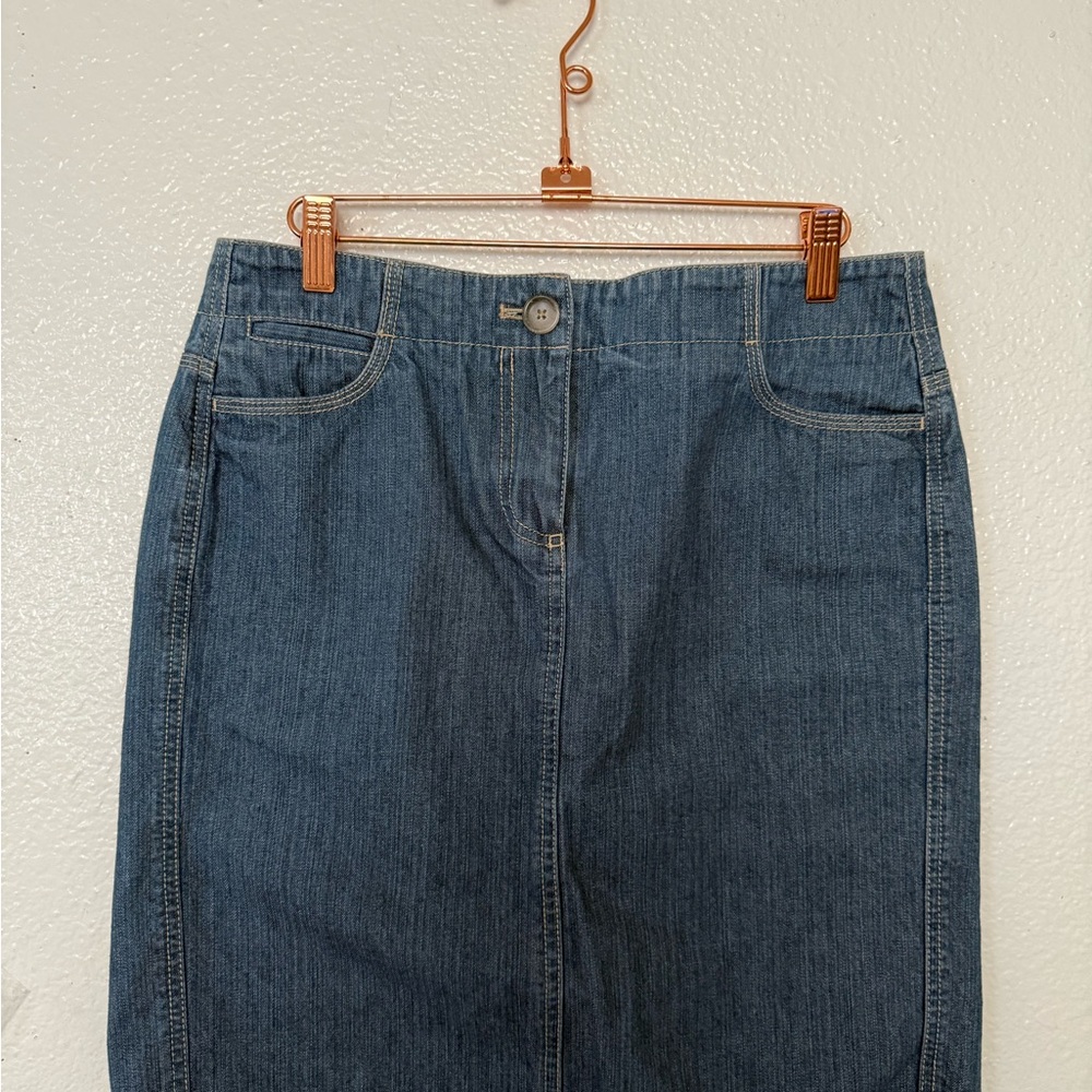 Classic Blue Denim Jeans Ann Taylor Womens Straight Denim Skirt Size 4 Cotton
